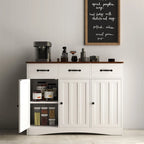 Aparador buffet rústico de 42.5", moderno mueble de cocina de madera con estante ajustable
