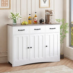 Aparador buffet rústico de 42.5", moderno mueble de cocina de madera con estante ajustable
