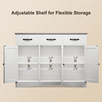 Aparador buffet rústico de 42.5", moderno mueble de cocina de madera con estante ajustable
