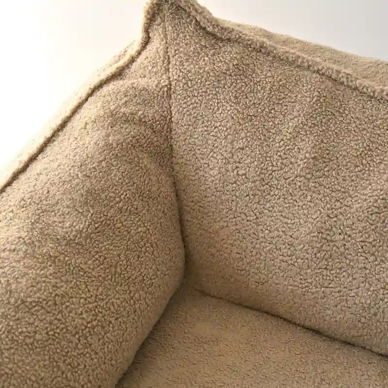 Sofá Puf de 2 Plazas Sofá biplaza Puf de Tela de Peluche Sintética Sofá Perezoso Silla Puf