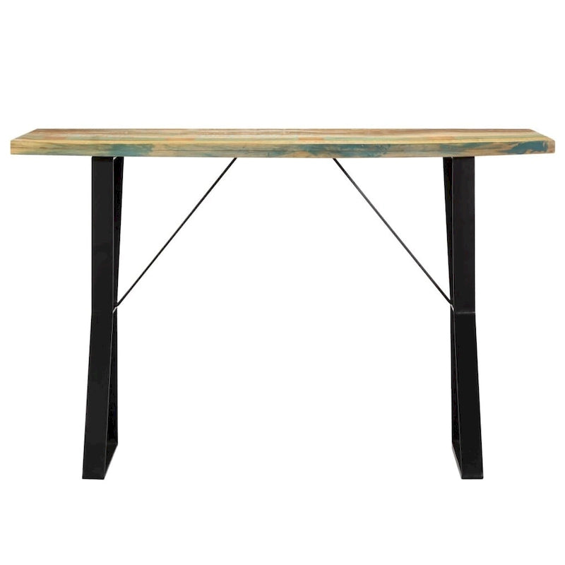 Mesa de comedor de madera maciza reciclada de 120 x 60 x 76 cm - 120 x 60 x 76 cm