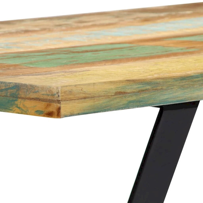 Mesa de comedor de madera maciza reciclada de 120 x 60 x 76 cm - 120 x 60 x 76 cm