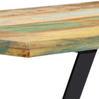 Mesa de comedor de madera maciza reciclada de 120 x 60 x 76 cm - 120 x 60 x 76 cm