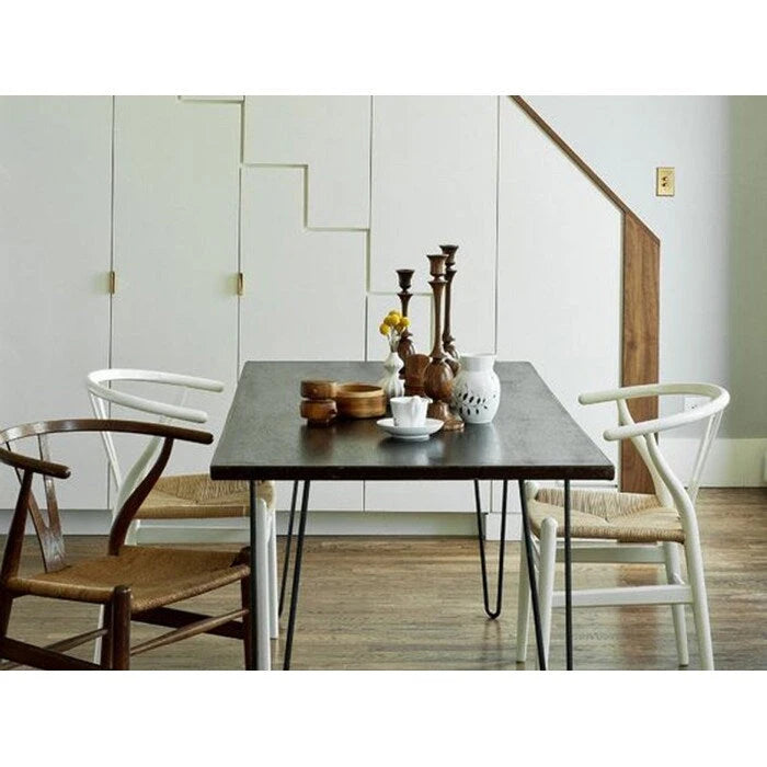Juego de 2 sillas de comedor modernas de madera con respaldo, sillón con asiento de cáñamo para el hogar, restaurante, oficina, cocina