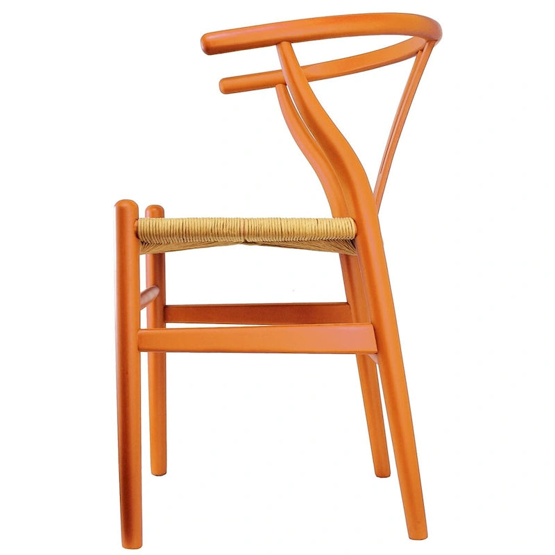 Juego de 2 sillas de comedor modernas de madera con respaldo, sillón con asiento de cáñamo para el hogar, restaurante, oficina, cocina