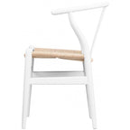 Juego de 2 sillas de comedor modernas de madera con respaldo, sillón con asiento de cáñamo para el hogar, restaurante, oficina, cocina