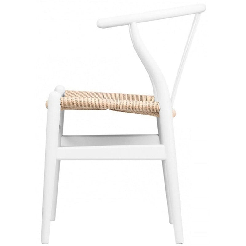 Juego de 2 sillas de comedor modernas de madera con respaldo, sillón con asiento de cáñamo para el hogar, restaurante, oficina, cocina