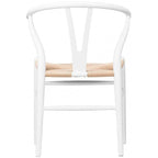 Juego de 2 sillas de comedor modernas de madera con respaldo, sillón con asiento de cáñamo para el hogar, restaurante, oficina, cocina