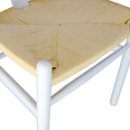 Juego de 2 sillas de comedor modernas de madera con respaldo, sillón con asiento de cáñamo para el hogar, restaurante, oficina, cocina