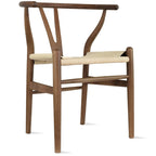 Juego de 2 sillas de comedor modernas de madera con respaldo, sillón con asiento de cáñamo para el hogar, restaurante, oficina, cocina