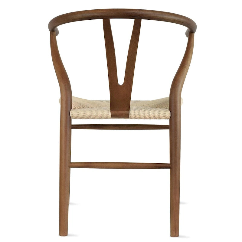 Juego de 2 sillas de comedor modernas de madera con respaldo, sillón con asiento de cáñamo para el hogar, restaurante, oficina, cocina