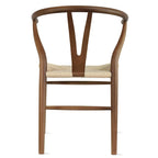 Juego de 2 sillas de comedor modernas de madera con respaldo, sillón con asiento de cáñamo para el hogar, restaurante, oficina, cocina