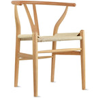 Juego de 2 sillas de comedor modernas de madera con respaldo, sillón con asiento de cáñamo para el hogar, restaurante, oficina, cocina