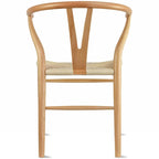 Juego de 2 sillas de comedor modernas de madera con respaldo, sillón con asiento de cáñamo para el hogar, restaurante, oficina, cocina