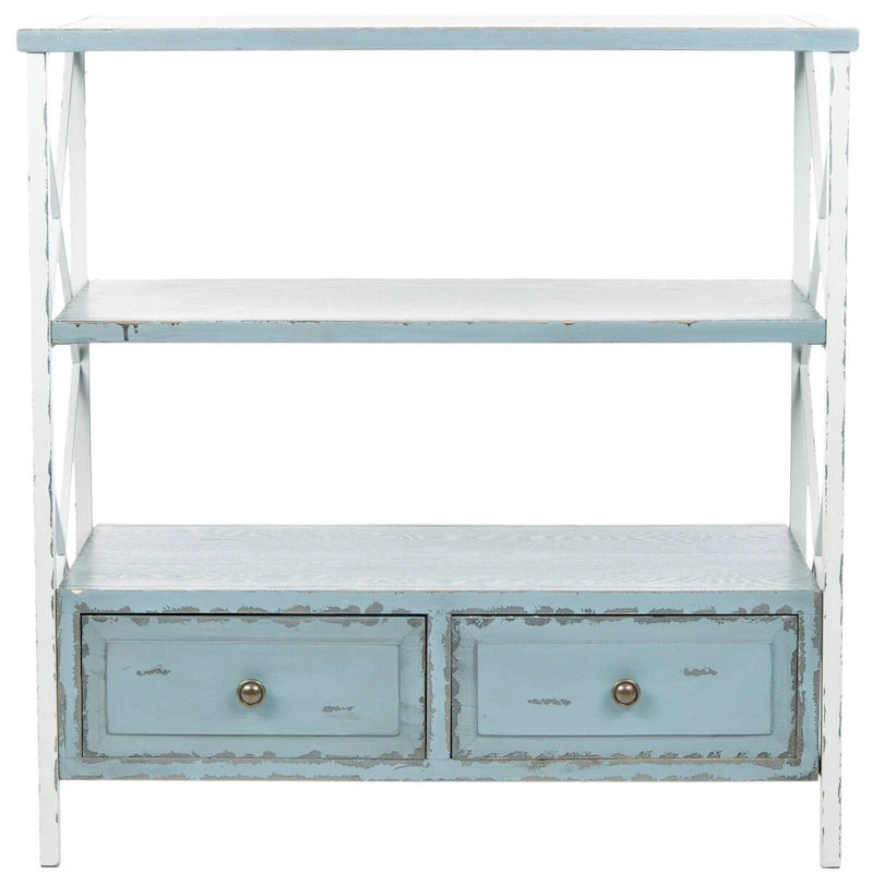  Zenia Pale Blue Storage Console Table - 33.9 x 15.2 x 34.8 - 34Wx15Dx35H