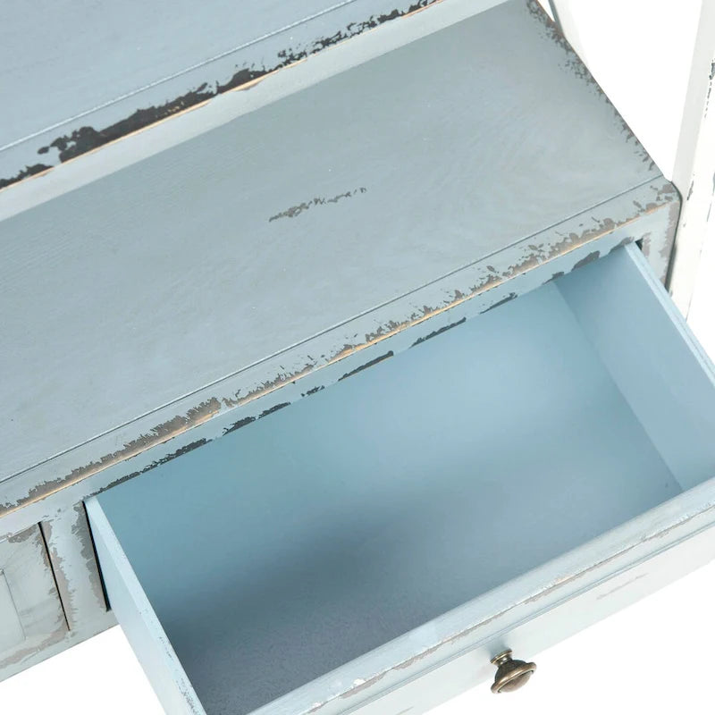 Mesa consola de almacenamiento azul pálido - 33.9 x 15.2 x 34.8 - 34Anx15Profx35Al