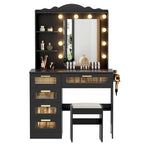 Tocador de maquillaje con 3 colores de iluminación