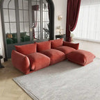 Sofá seccional en forma de L de 103", sofás modulares minimalistas de chenilla de 4 plazas con otomana/chaise reversible