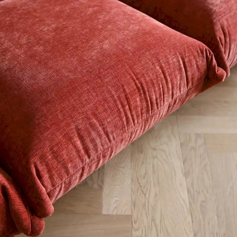 Sofá seccional en forma de L de 103", sofás modulares minimalistas de chenilla de 4 plazas con otomana/chaise reversible