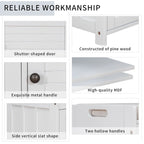 Banco de almacenamiento con 3 puertas tipo persiana, cojín extraíble y espacio de almacenamiento oculto - 43.5L x 16W x 18H