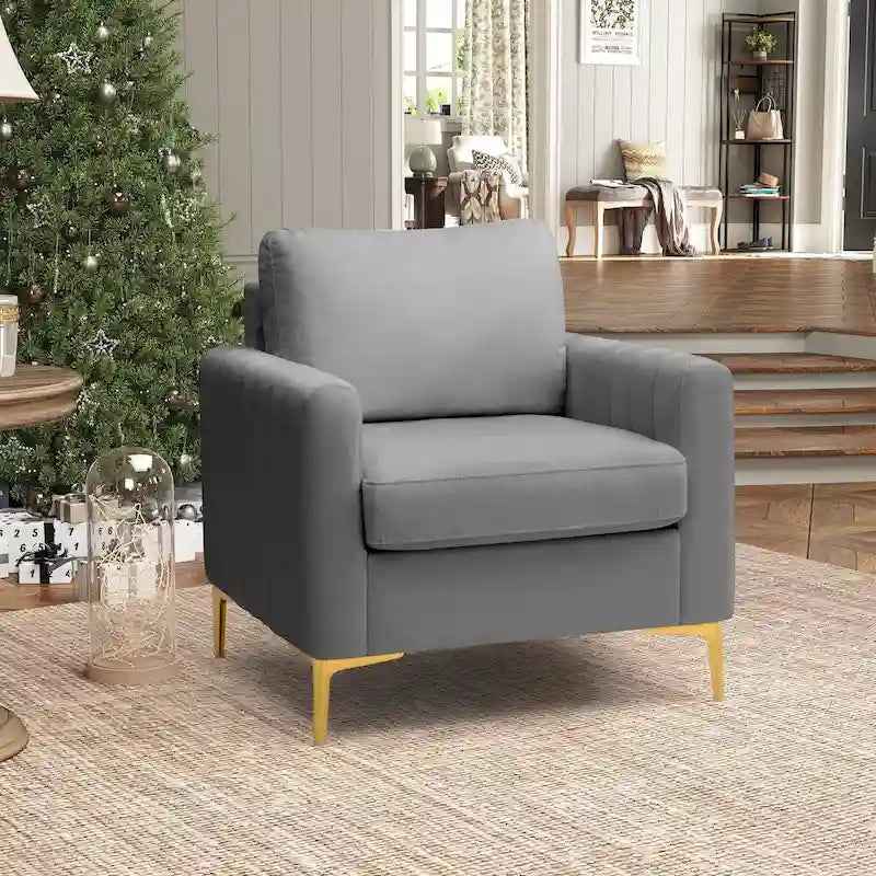 Sillón club tapizado, silla auxiliar, sillón de terciopelo, sofá cómodo - Ver imagen