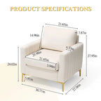 Sillón club tapizado, silla auxiliar, sillón de terciopelo, sofá cómodo - Ver imagen