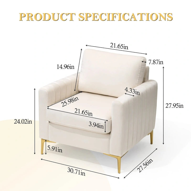 Sillón club tapizado, silla auxiliar, sillón de terciopelo, sofá cómodo - Ver imagen