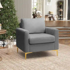 Sillón club tapizado, silla auxiliar, sillón de terciopelo, sofá cómodo - Ver imagen