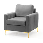 Sillón club tapizado, silla auxiliar, sillón de terciopelo, sofá cómodo - Ver imagen