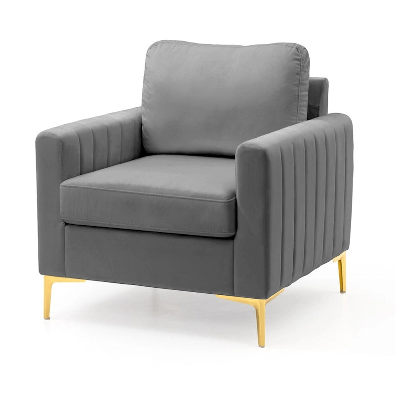 Sillón club tapizado, silla auxiliar, sillón de terciopelo, sofá cómodo - Ver imagen