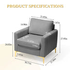Sillón club tapizado, silla auxiliar, sillón de terciopelo, sofá cómodo - Ver imagen