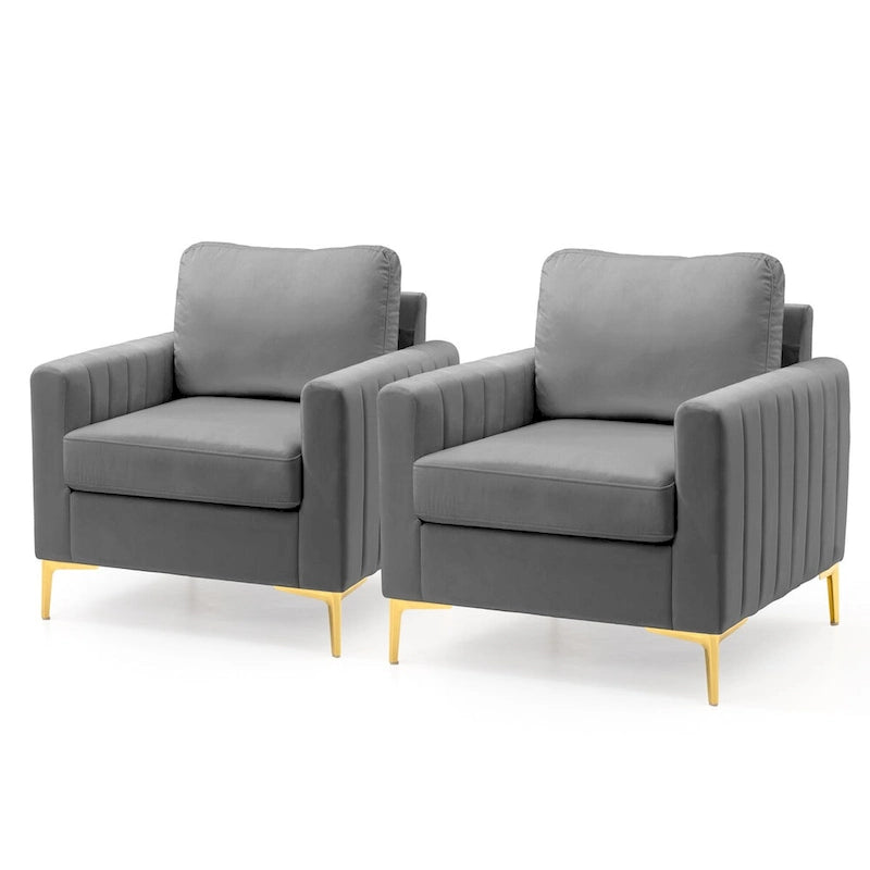 Sillón club tapizado, silla auxiliar, sillón de terciopelo, sofá cómodo - Ver imagen