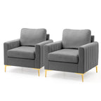 Sillón club tapizado, silla auxiliar, sillón de terciopelo, sofá cómodo - Ver imagen