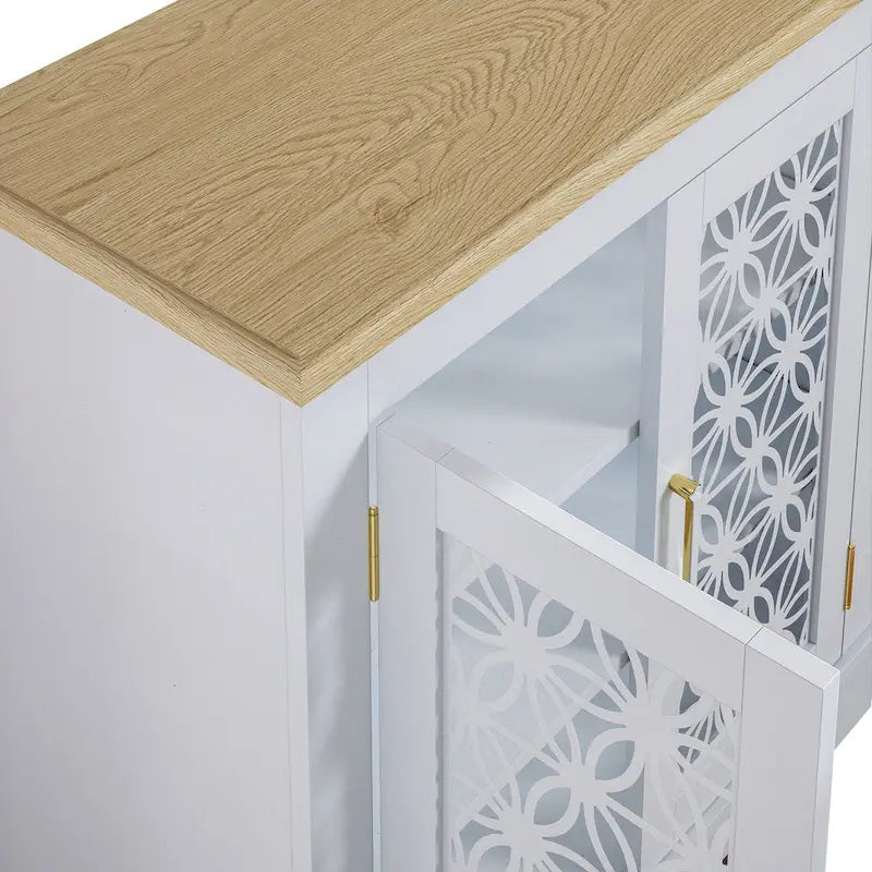 Aparador buffet de almacenamiento auxiliar de 31 pulgadas con 2 puertas - 31 pulgadas de ancho