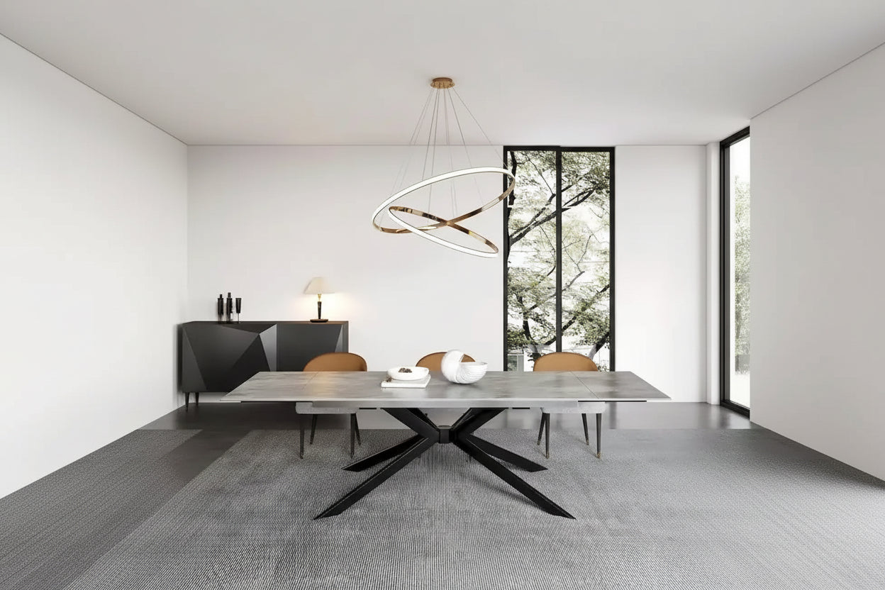 110.24 Extendable Rectangular Sintered Stone Dining Table - 78.74 to 110.24
