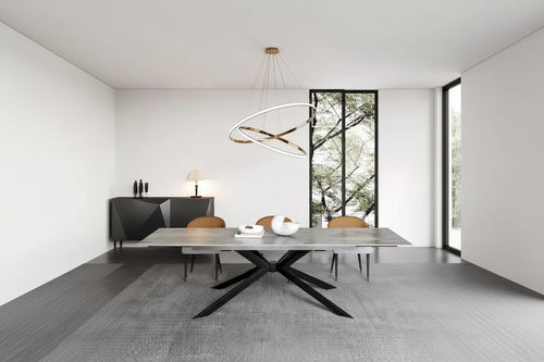 110.24 Extendable Rectangular Sintered Stone Dining Table - 78.74 to 110.24