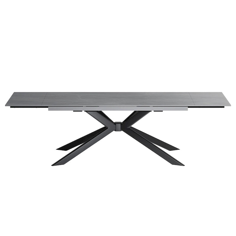 110.24 Mesa de comedor rectangular extensible de piedra sinterizada - 78.74 a 110.24