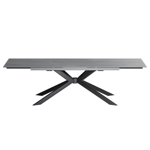 110.24 Mesa de comedor rectangular extensible de piedra sinterizada - 78.74 a 110.24