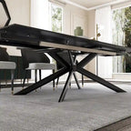110.24 Mesa de comedor rectangular extensible de piedra sinterizada - 78.74 a 110.24