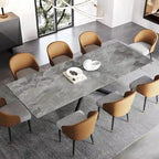 110.24 Mesa de comedor rectangular extensible de piedra sinterizada - 78.74 a 110.24