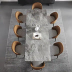 110.24 Mesa de comedor rectangular extensible de piedra sinterizada - 78.74 a 110.24
