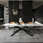 110.24 Mesa de comedor rectangular extensible de piedra sinterizada - 78.74 a 110.24