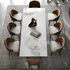 110.24 Mesa de comedor rectangular extensible de piedra sinterizada - 78.74 a 110.24