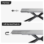 110.24 Mesa de comedor rectangular extensible de piedra sinterizada - 78.74 a 110.24