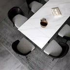 110.24 Mesa de comedor rectangular extensible de piedra sinterizada - 78.74 a 110.24