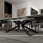 110.24 Mesa de comedor rectangular extensible de piedra sinterizada - 78.74 a 110.24