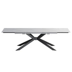 110.24 Mesa de comedor rectangular extensible de piedra sinterizada - 78.74 a 110.24