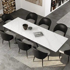 110.24 Mesa de comedor rectangular extensible de piedra sinterizada - 78.74 a 110.24