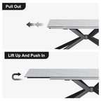 110.24 Mesa de comedor rectangular extensible de piedra sinterizada - 78.74 a 110.24