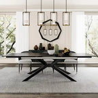 110.24 Mesa de comedor rectangular extensible de piedra sinterizada - 78.74 a 110.24